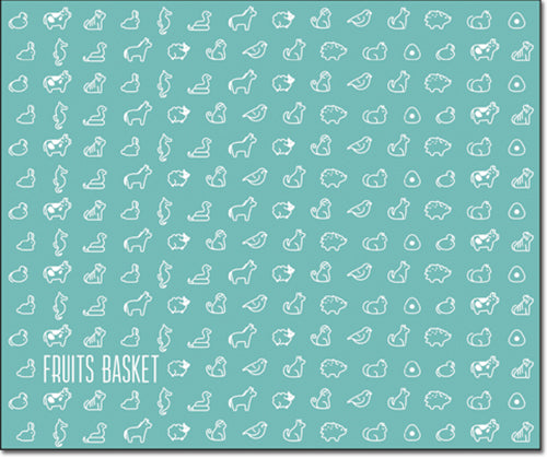 Fruits Basekt 12 Chinese Zodiac Logo Throw Blanket